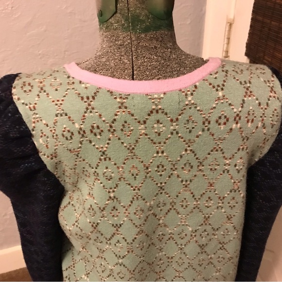 By Anthropologie Soft Long Sleeve Puff Sleeve V Neck Sweater - Picture 3 of 5